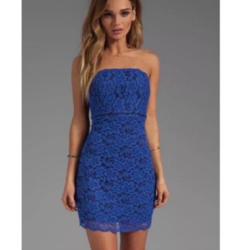 Diane Von Furstenberg Royal Blue Strapless Dress size 4